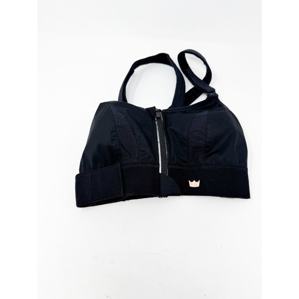 SHEFIT Black Front-Zip High-Support Sports Bra - Picture 3 of 5